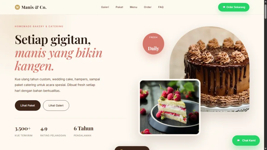 Sweet Moment cake shop website preview
