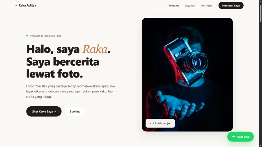 LensStory photography website preview